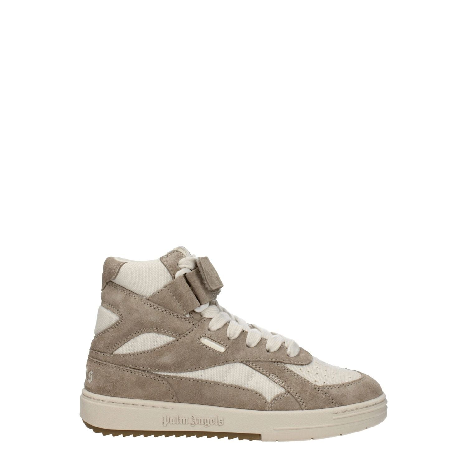 Palm Angels Beige Leather High Top Sneakers
