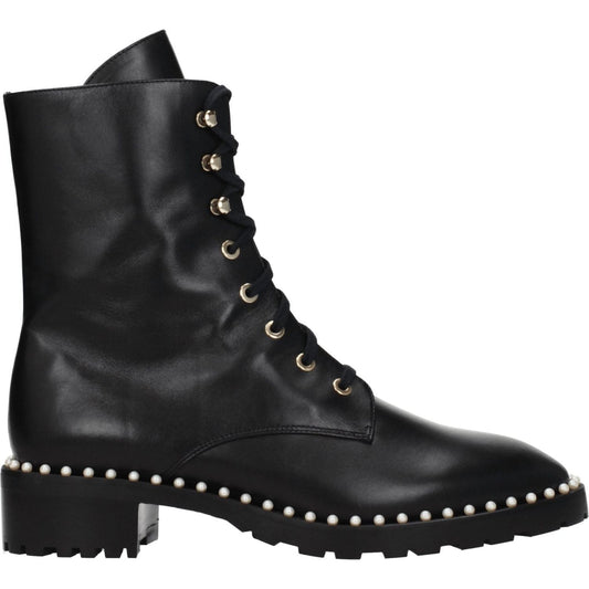 Stuart Weitzman Black Leather Ankle Boots ST-8547244736777-EU38.5/US8.5