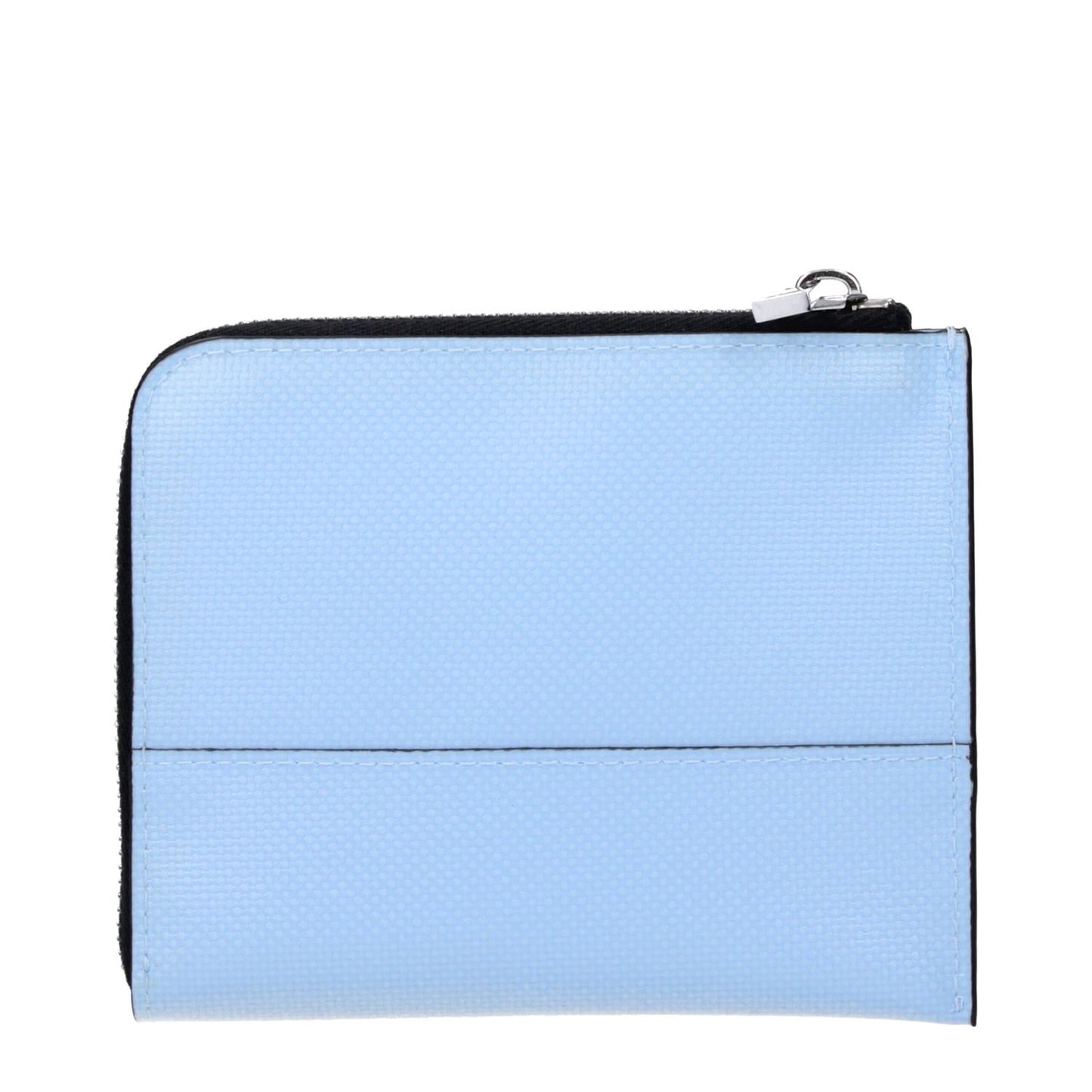 Marni Blue Polyethylene Wallet with front logo, silver and light blue color, measurements 9.5×11.5 cm.
