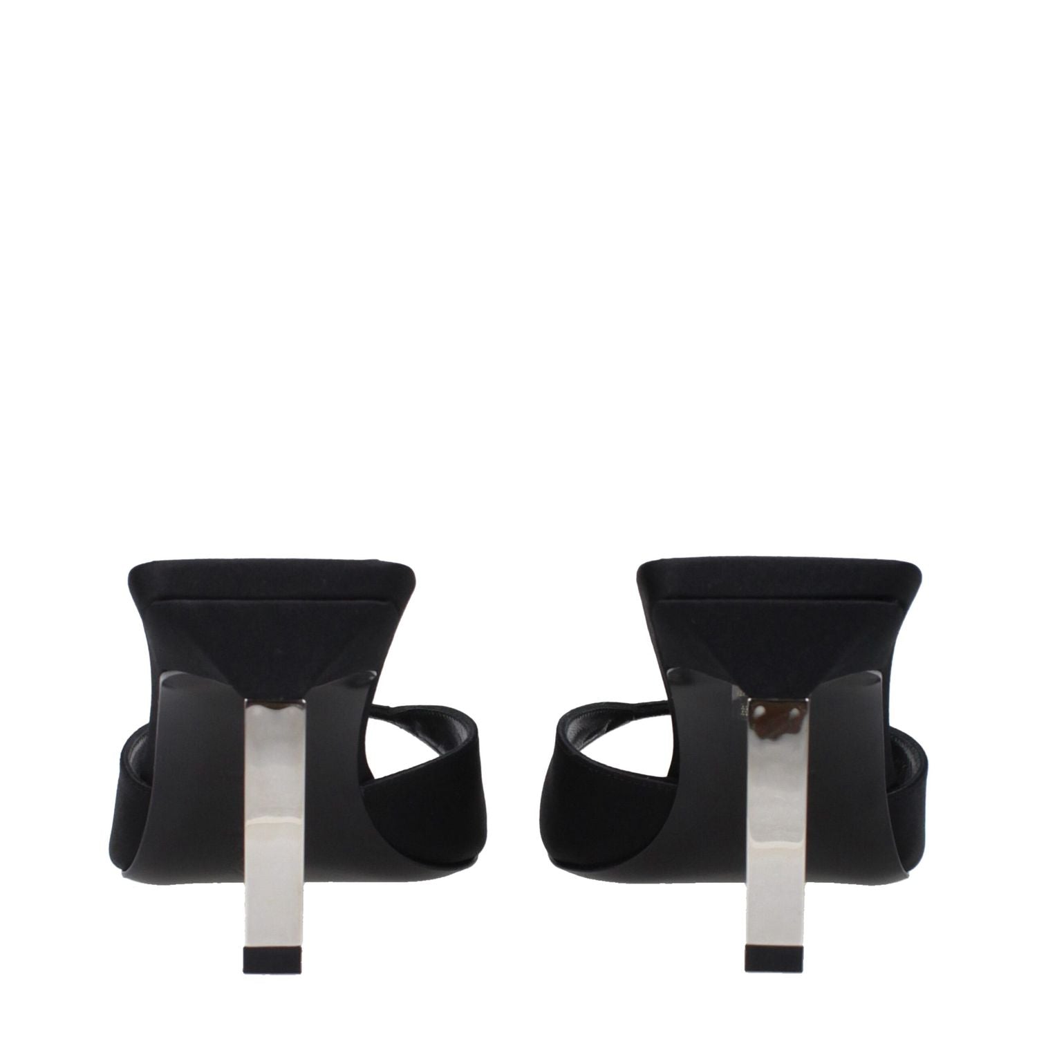 The Attico Black Satin Stiletto Heel Sandals