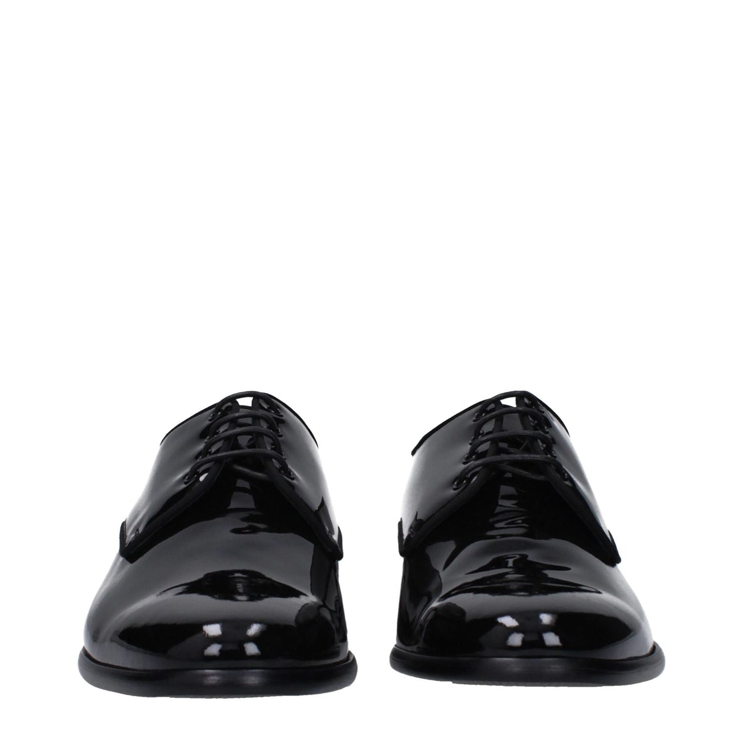 Dolce & Gabbana Black Leather Oxfords And Derbies, patent leather, lace-up with monkstrap, pointy toe, low flat heel, style casual