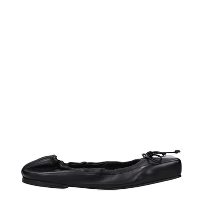 Jacquemus Black Leather Ballet Flats