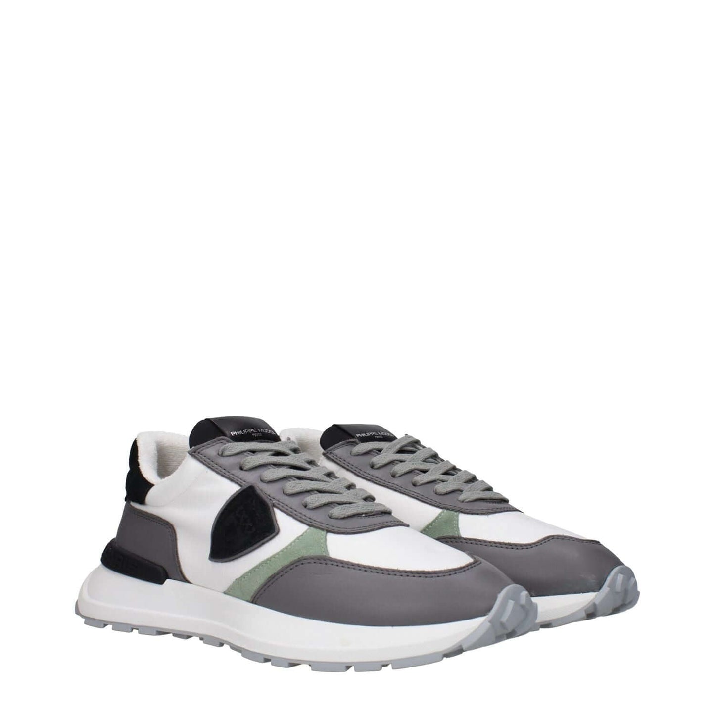 Philippe Model White Fabric Athletic Sneakers