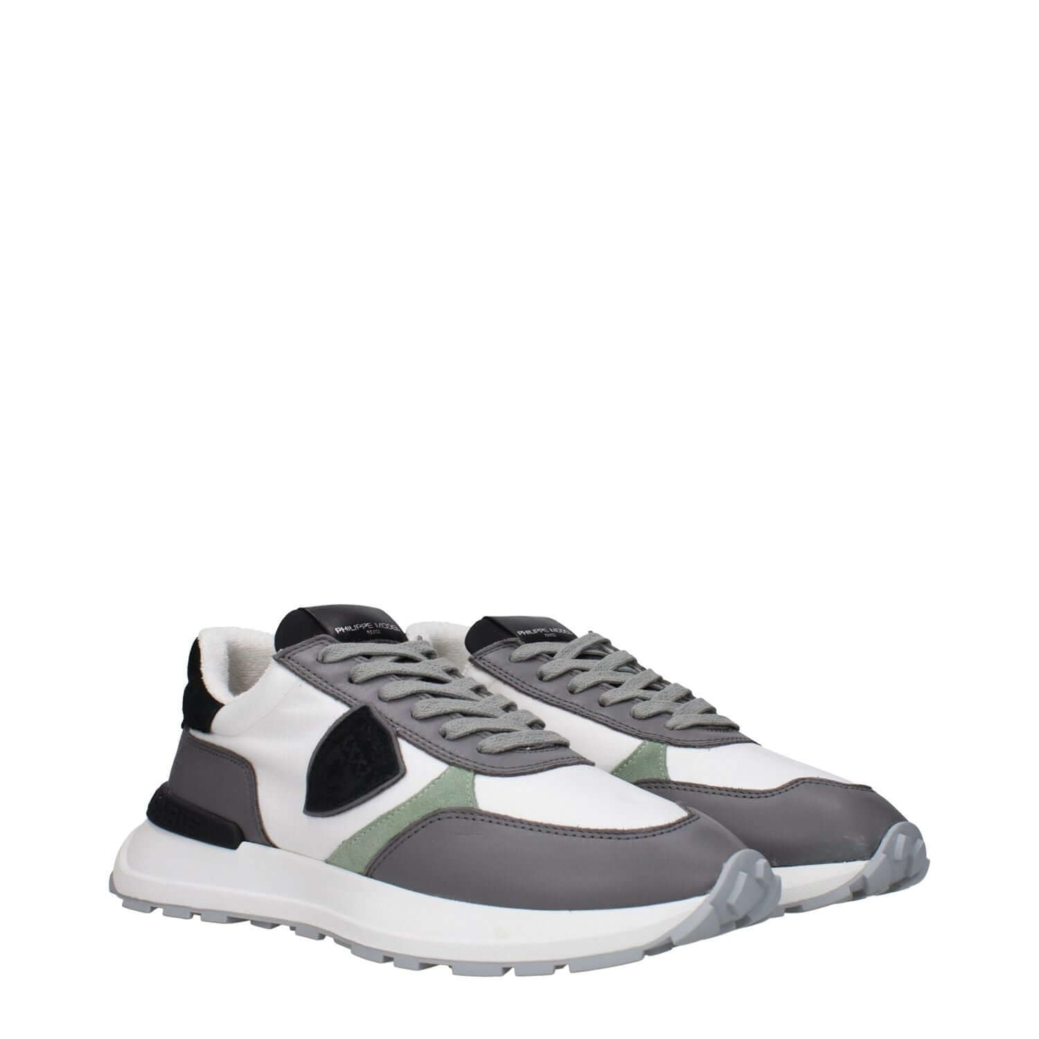 Philippe Model White Fabric Athletic Sneakers