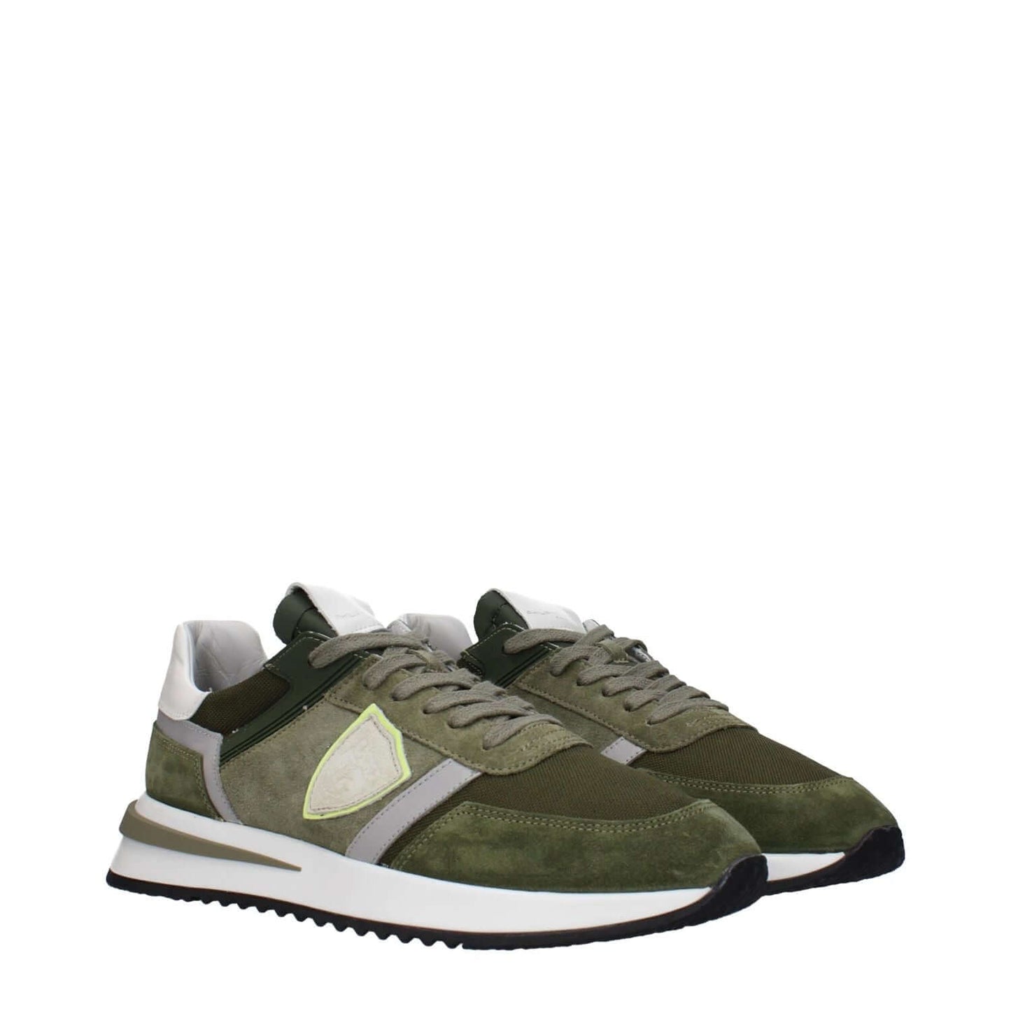 Philippe Model Green Leather Athletic Sneakers