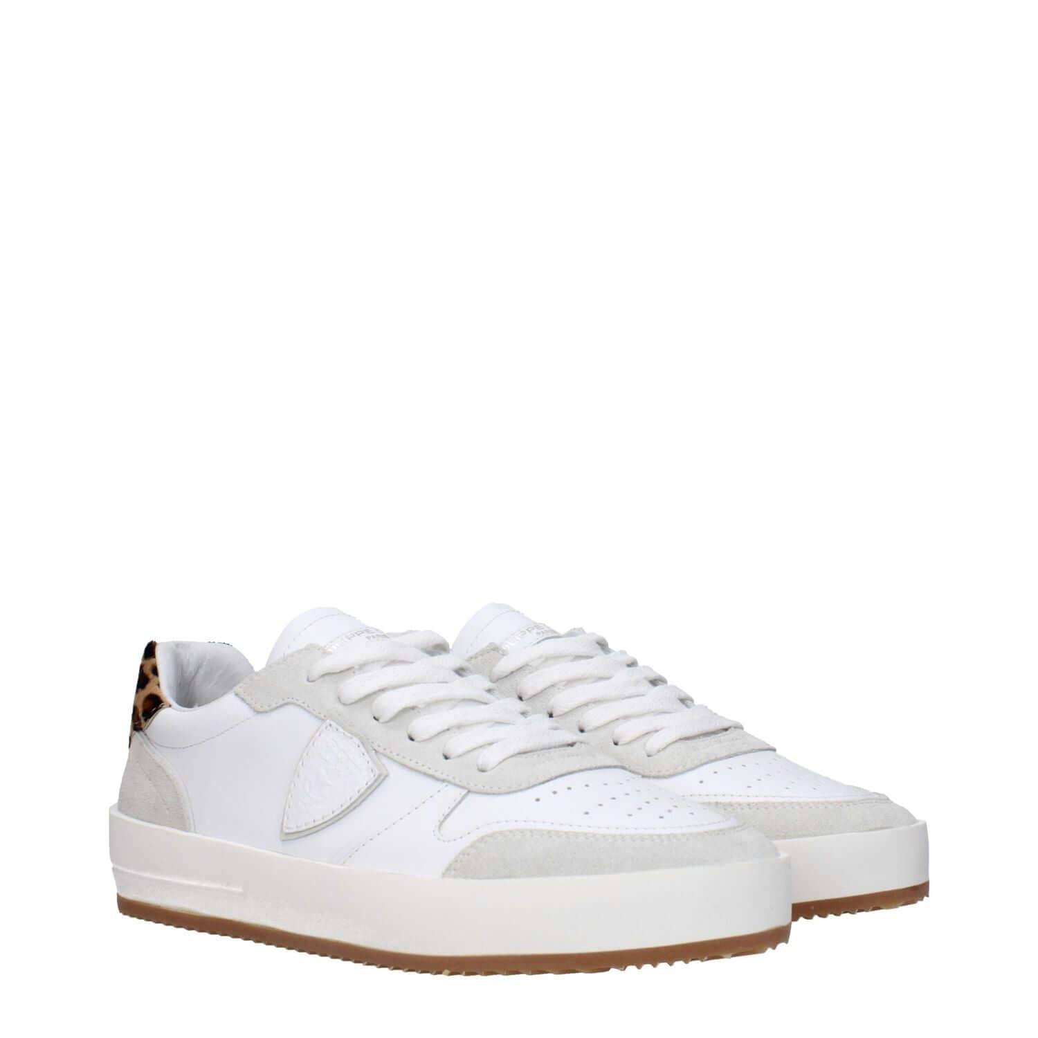 Philippe Model White Leather Low Top Sneakers