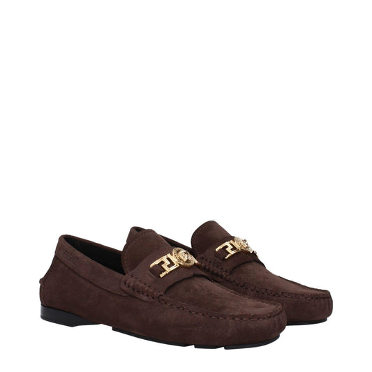 Versace Brown Leather Slip-On Loafers VE-15201497579785-EU40/US7