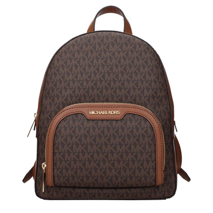 Michael Kors Brown Fabric Backpack with logo and adjustable straps