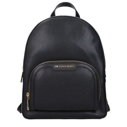 Michael Kors Black Leather Backpack with front logo and adjustable straps, MPN 35S2G8TB2LBLACK, upscale style for versatile use.