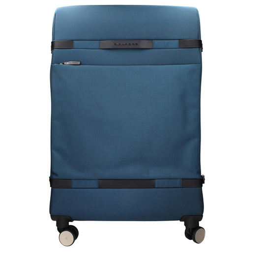 Piquadro Blue Fabric Luggage And Travel with front logo, adjustable handle, TSA closure, and side logo, MPN BV3885M2BLU.