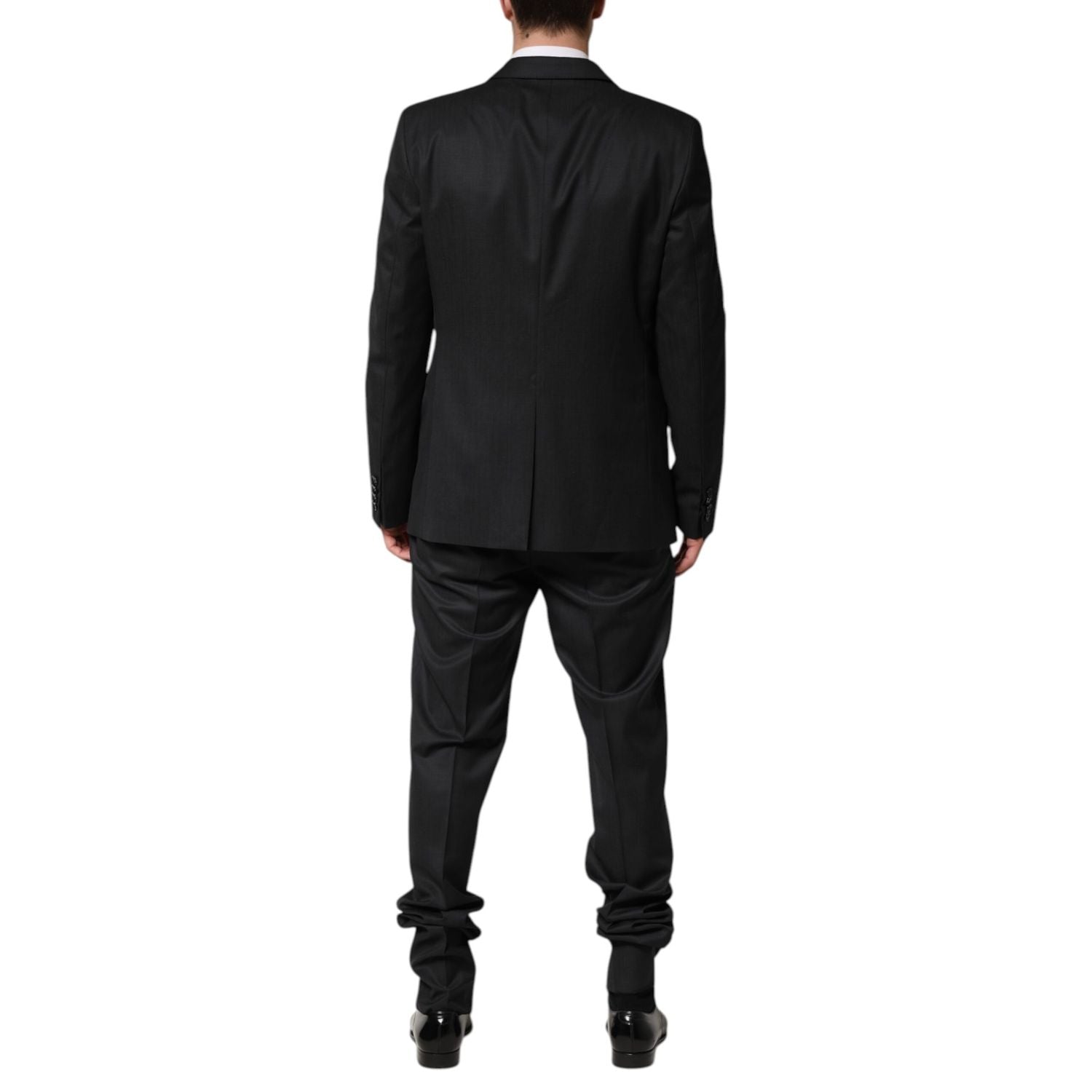 Dolce & Gabbana Dark Gray Wool Single Breasted 2 Piece Suit