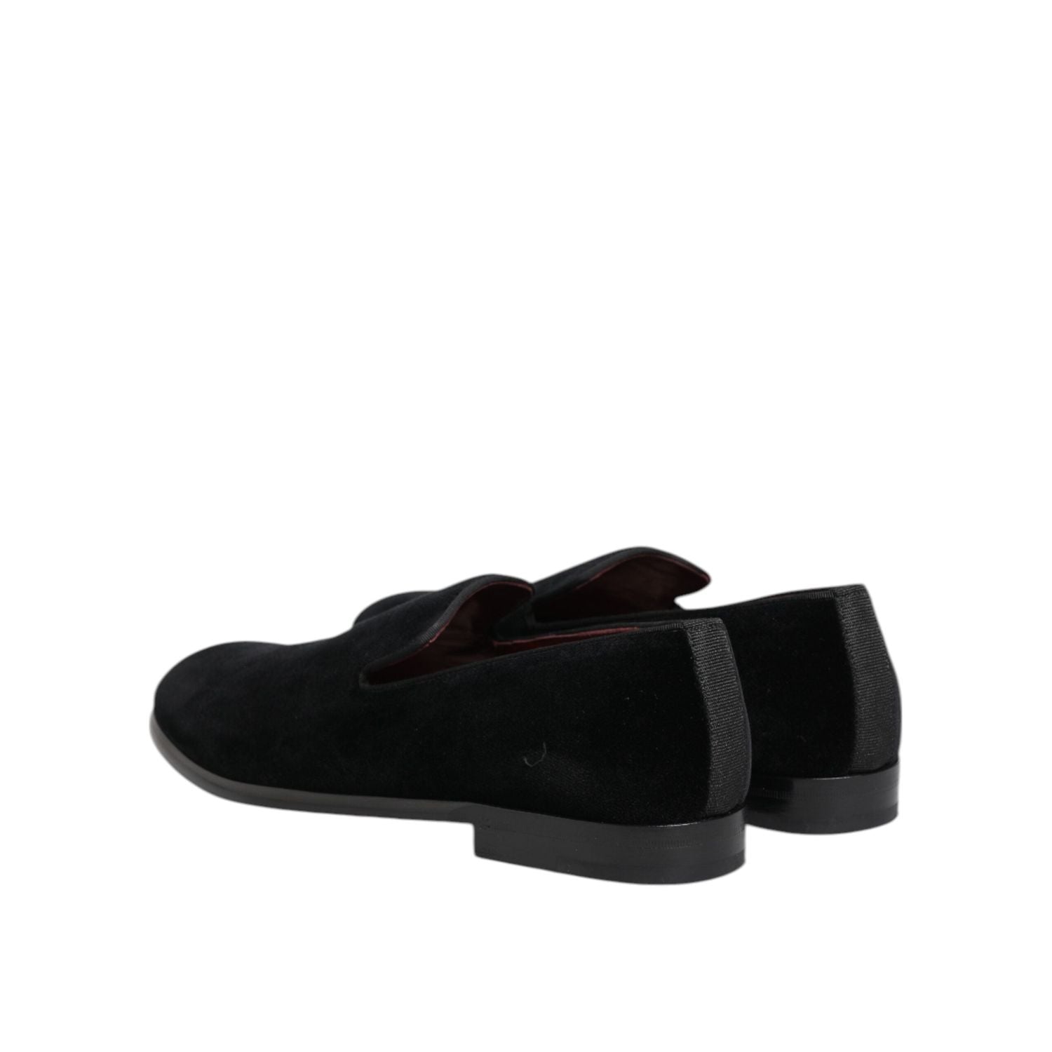 Dolce & Gabbana Black Velvet Loafers Formal Men Dress Shoes