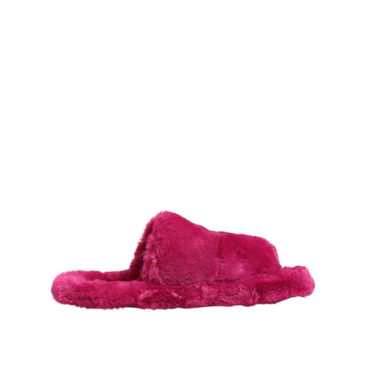 Dolce & Gabbana Pink Acrylic Faux Fur Mens Flats Sandals Shoes MV7675-40