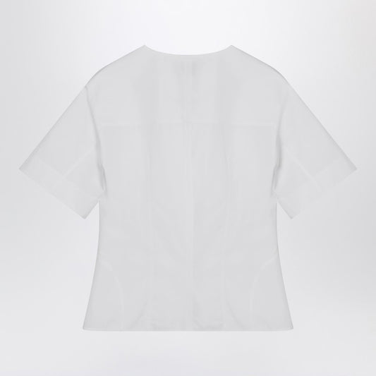 Alexander McQueen White corset shirt in poplin 838911QAABT/R_ALEXQ-9000_102