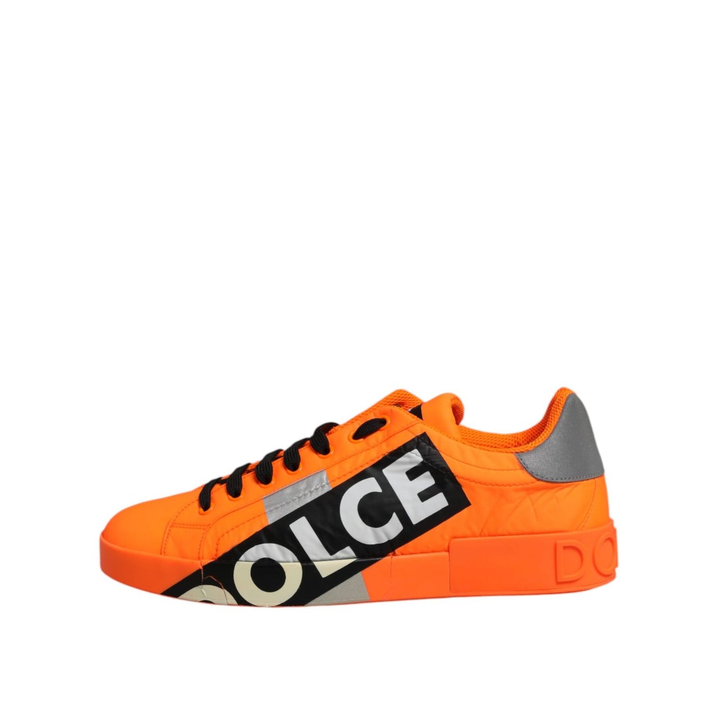 Dolce & Gabbana Orange Portofino Logo Tape Men Sneakers Shoes