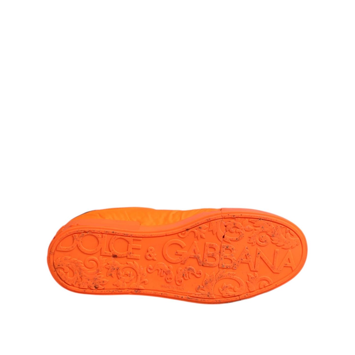 Dolce & Gabbana Orange Portofino Logo Tape Men Sneakers Shoes