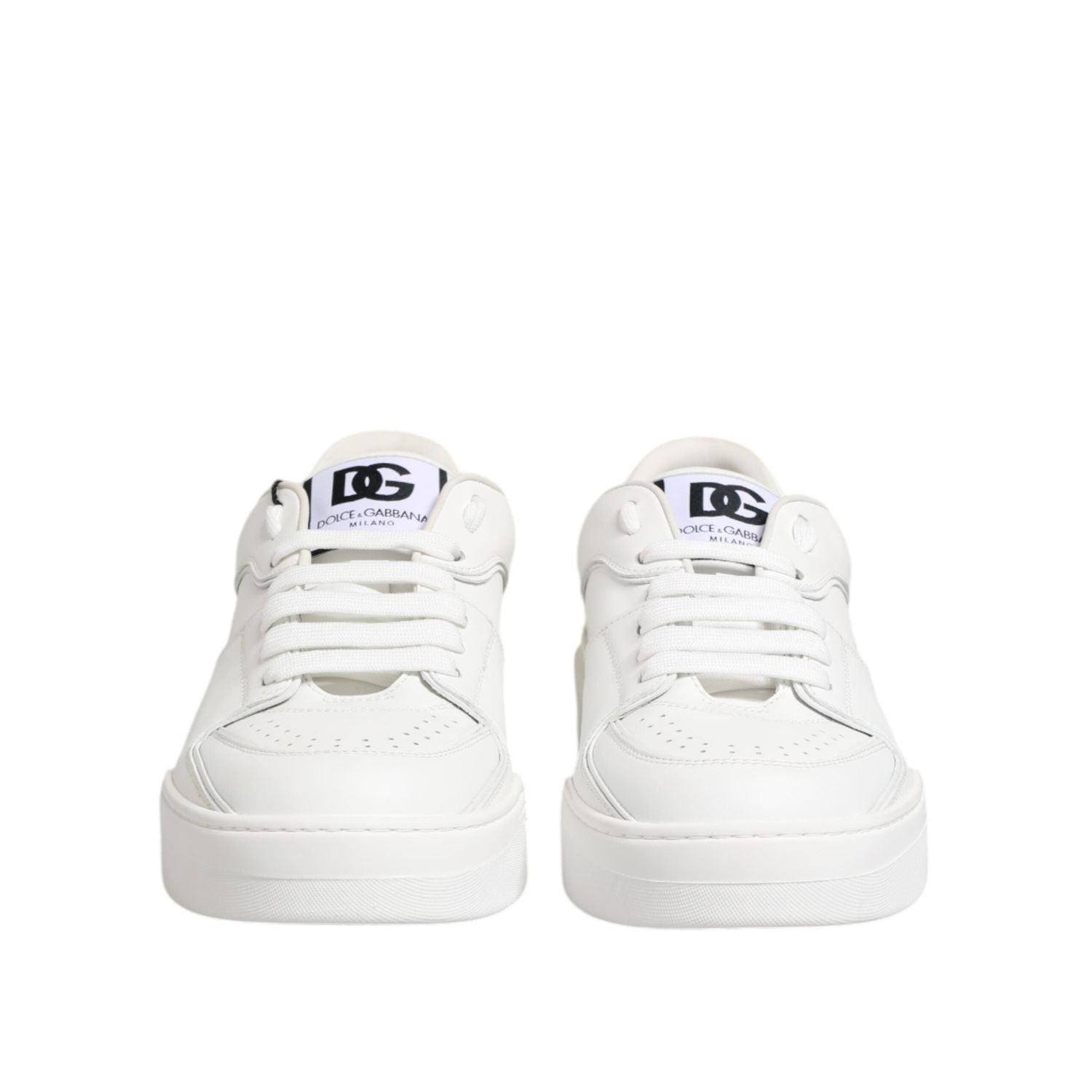 Dolce & Gabbana White Miami Leather Low Top Sneakers Shoes