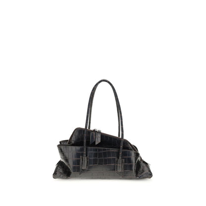 The Attico Black Calf Leather Bos Taurus Shoulder Bag
