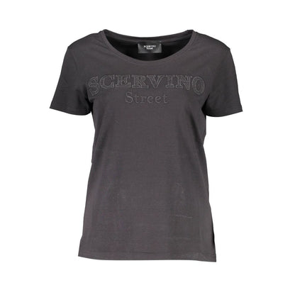 Scervino Street Black Cotton Women T-Shirt