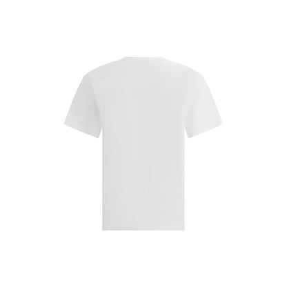 Back view of Givenchy Logo T-Shirt in white, showcasing minimalist design with angled logo detail, made from 100% cotton for AW25 season.