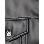 Dolce & Gabbana Black Polyester Button Down Biker Jacket JKT41517-50