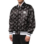 Dolce & Gabbana Black Polyester Heart Print Bomber Jacket JKT41523-44