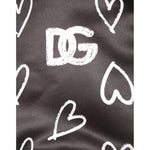 Dolce & Gabbana Black Polyester Heart Print Bomber Jacket JKT41523-44