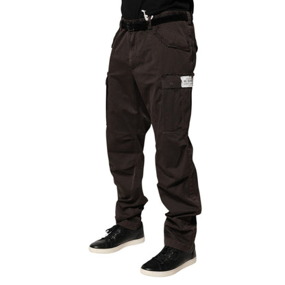 Dolce & Gabbana Brown Cotton Stretch Cargo Men Trouser Pants