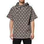 Dolce & Gabbana Brown White DG Logo Short Hoodie Sweater
