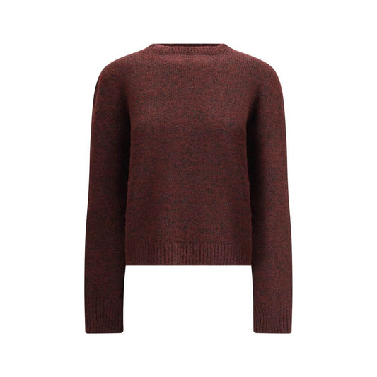 Margiela Bordeaux Fleece Wool Sweatshirt with vintage appeal, featuring crew neck and ribbed edges for warmth and British style.