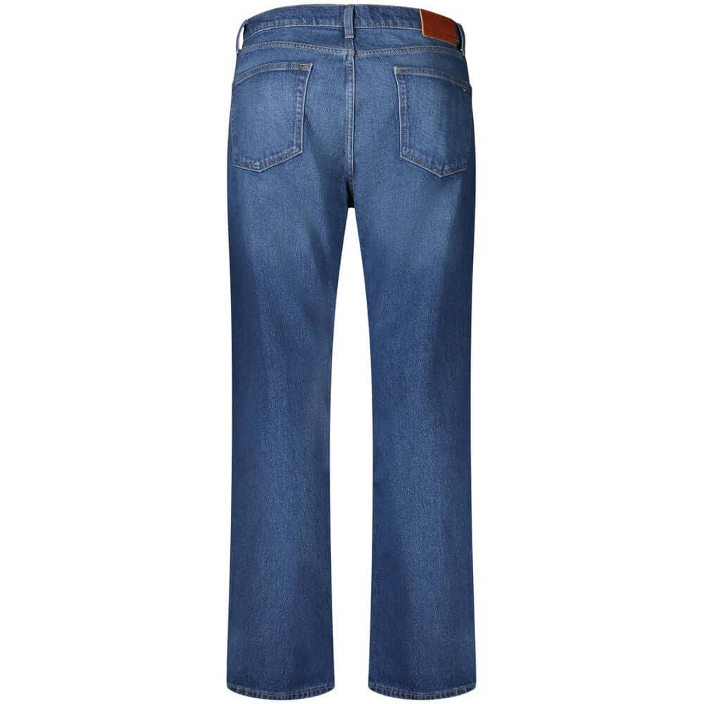 Back view of Tommy Hilfiger Blue Cotton Men Jeans showing classic pocket design and signature logo