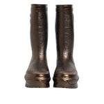 Dolce & Gabbana Metallic Bronze Pull On Rain Boots Shoes