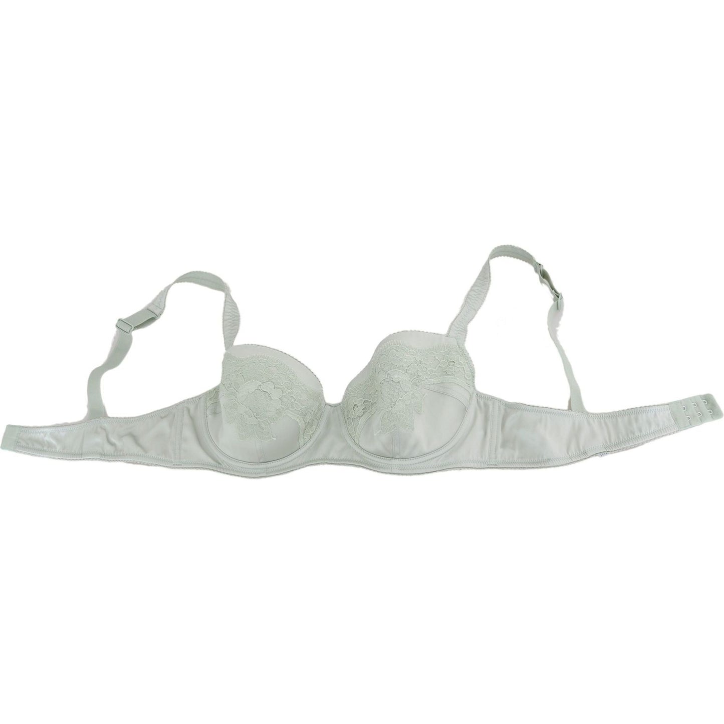 Dolce & Gabbana Green Balconcino Bra Floral Lace Underwear