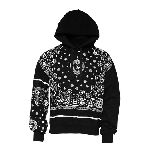 Dolce & Gabbana Black Bandana Hooded Men Sweatshirt Sweater TSH90616-52