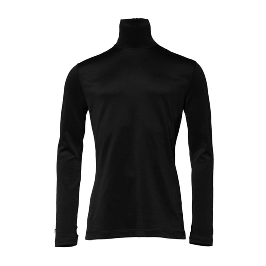 Dolce & Gabbana Black Polyester Turtleneck Pullover Sweater TSH91250-44