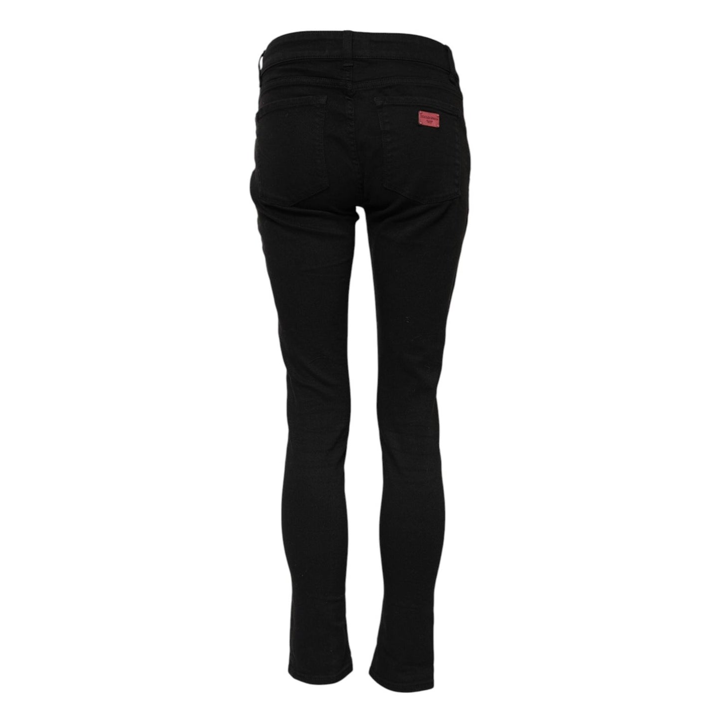 Dolce & Gabbana Black Cotton Skinny Mid Waist Denim Jeans