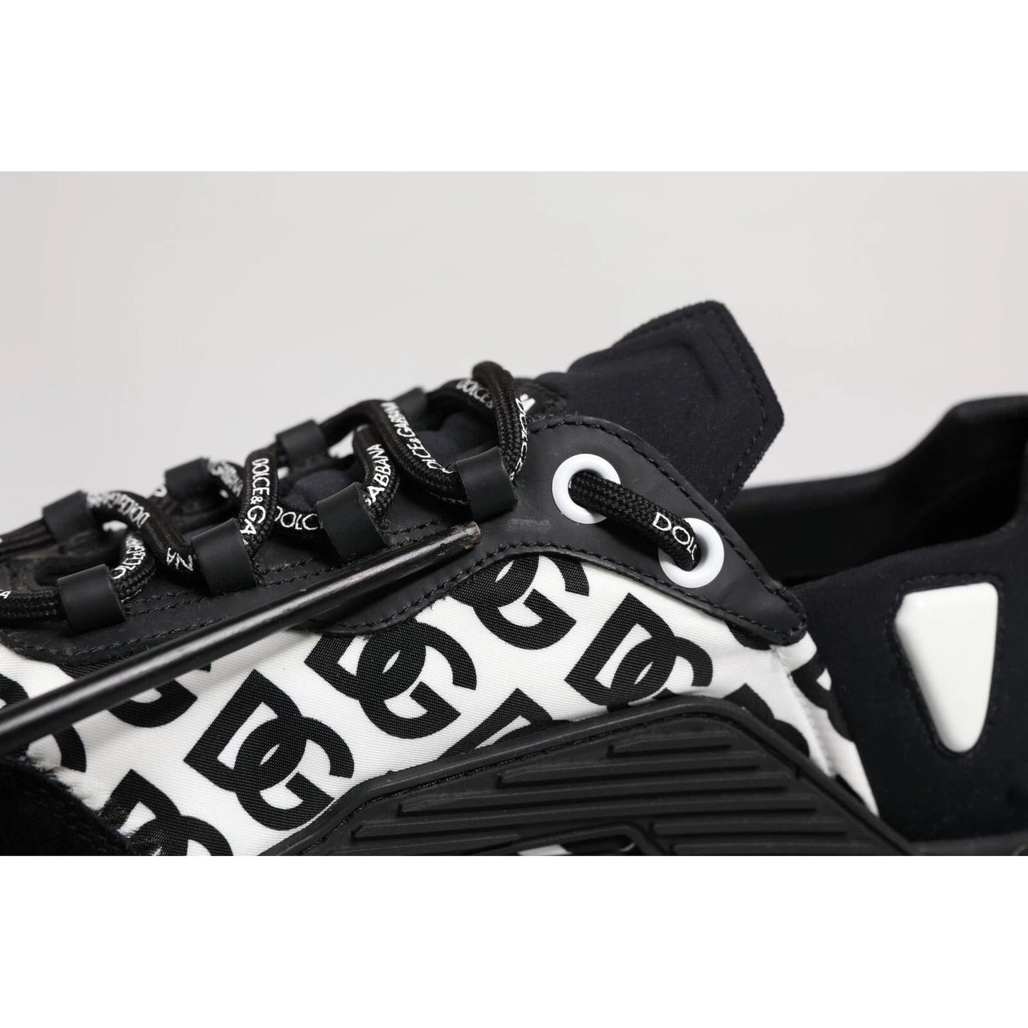 Dolce & Gabbana Black Logo Lace Up Low Top NS1 Sneakers MV7208-44