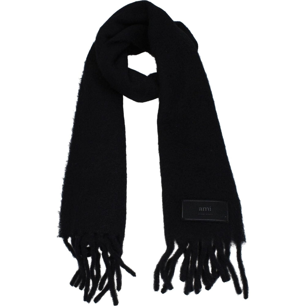 Ami Paris Black Leather Scarves