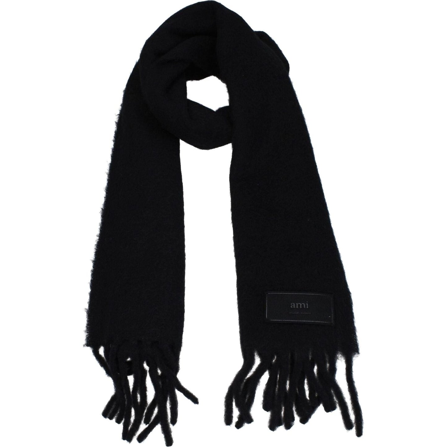 Ami Paris Black Leather Scarves