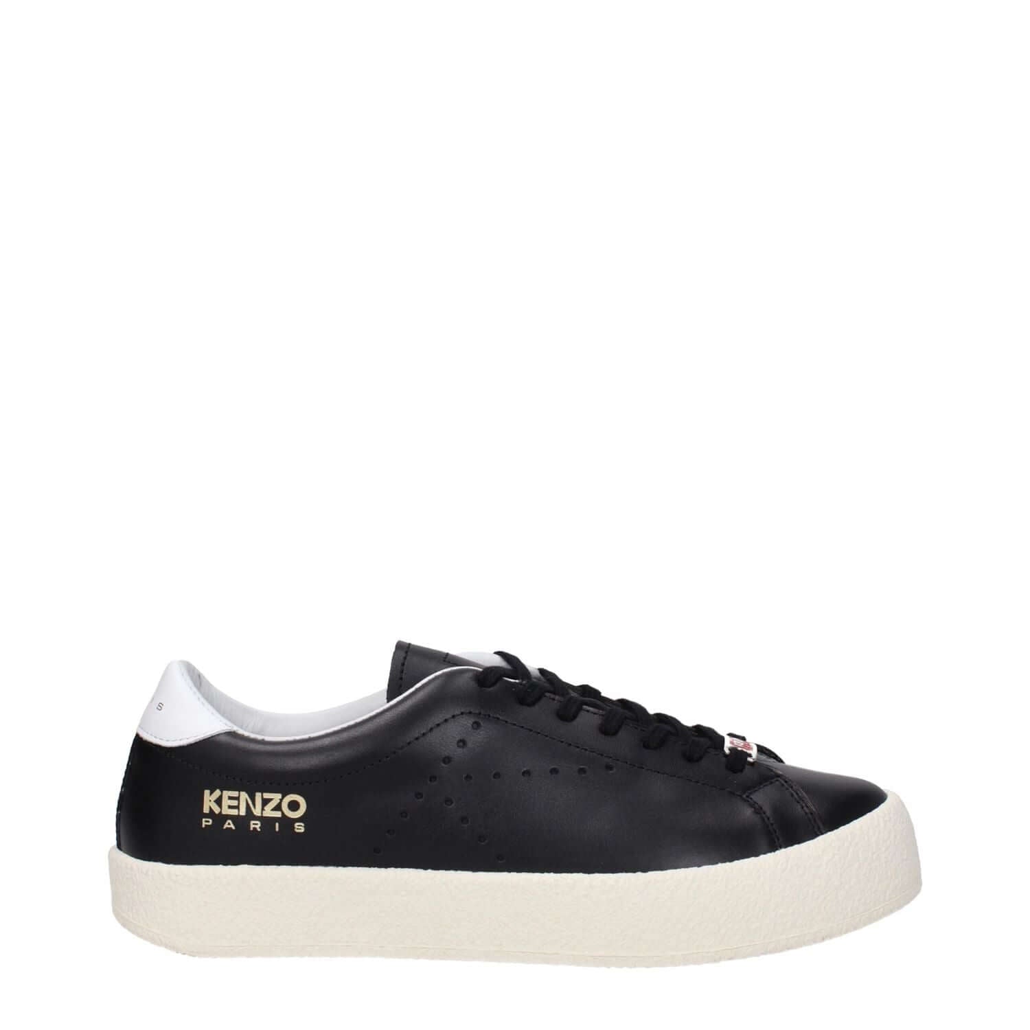 Kenzo Black Leather Low Top Sneakers