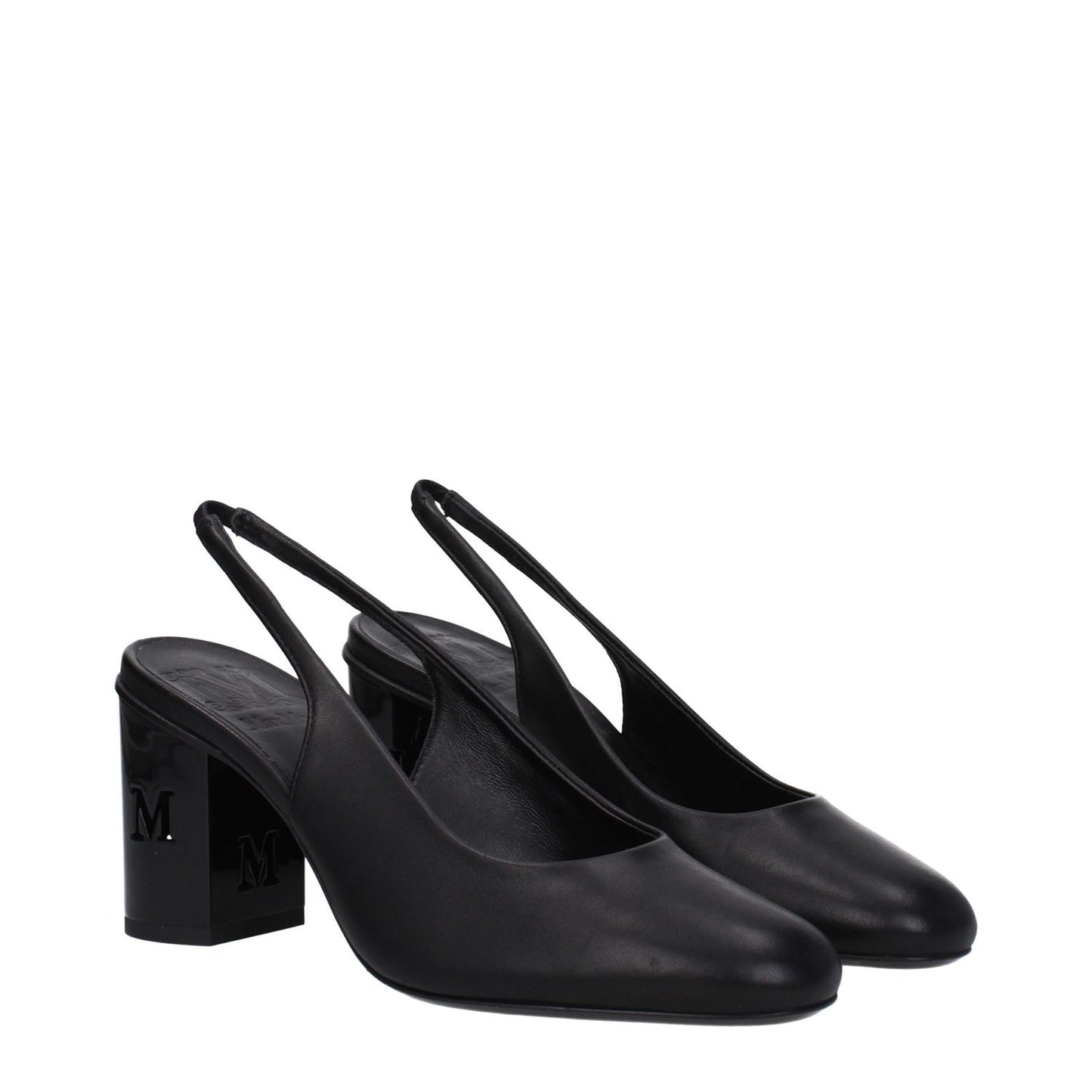 Max Mara Black Leather High Heel Pumps