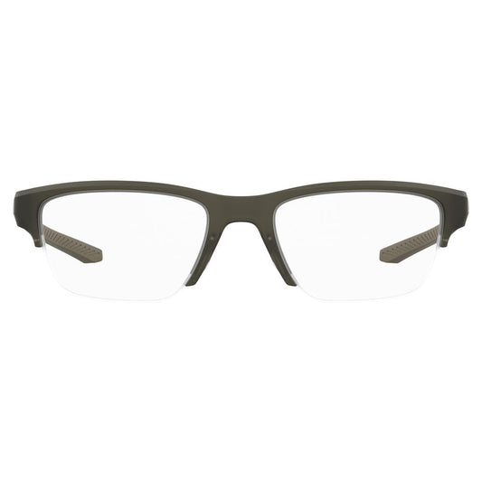 "Under Armour Green Resin Frames eyeglasses with resin material, green color, 53/19/145 mm dimensions"