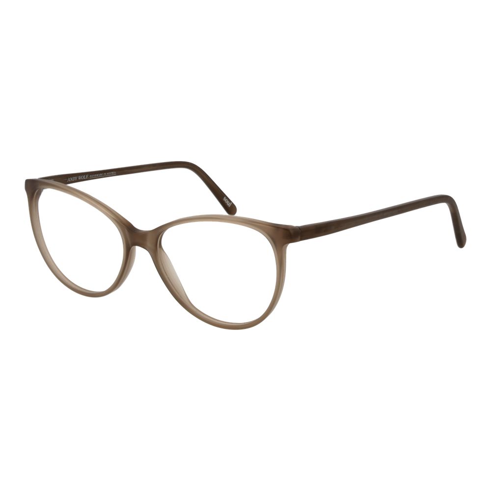 Andy Wolf Beige Unisex Glasses Frame with full-rim acetate cat eye design and demo lenses