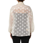 Dolce & Gabbana Off White Logo Monogram Ascot Collar Top