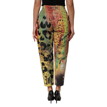 Dolce & Gabbana Multicolor High Waist Cargo Trouser Pants