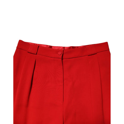 Dolce & Gabbana Red HighWaist Straight Women Trouser Pants