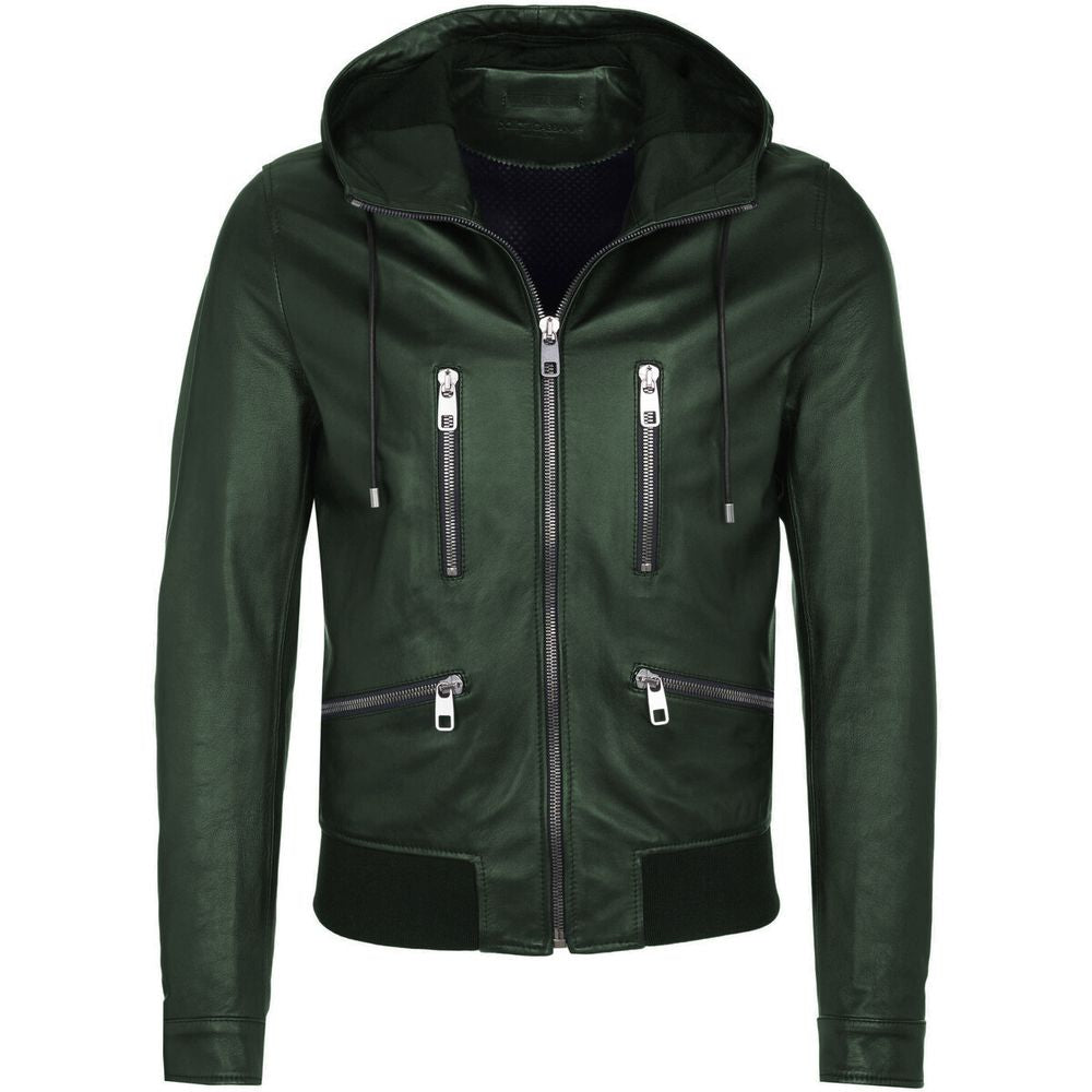 Dolce & Gabbana Green Lambskin Jacket DO-15914-IT48 | M