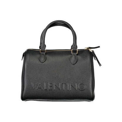 Mario Valentino Black Polyethylene Women Handbag with sleek design and removable strap