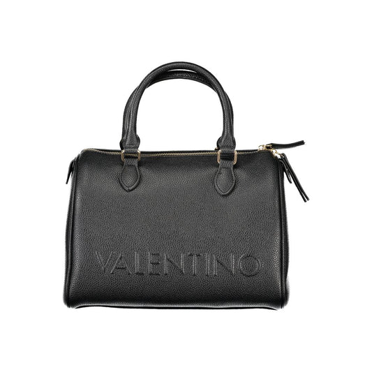 Mario Valentino Black Polyethylene Women Handbag with sleek design and removable strap
