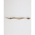 Dolce & Gabbana Gold Brass Red Crystal Spilla Serpente Mens Brooch Pin SMY10789